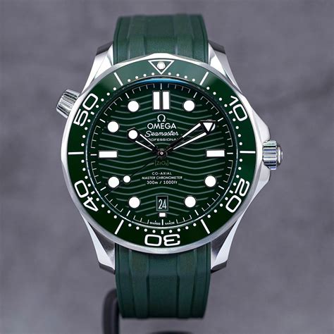 omega seamaster green rubber|omega seamaster diver dials.